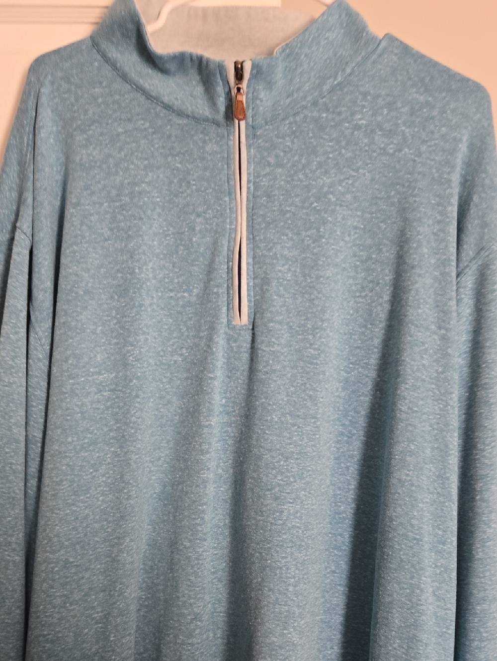 johnnie-O Heathered Sky Blue Zip-Up Sweater